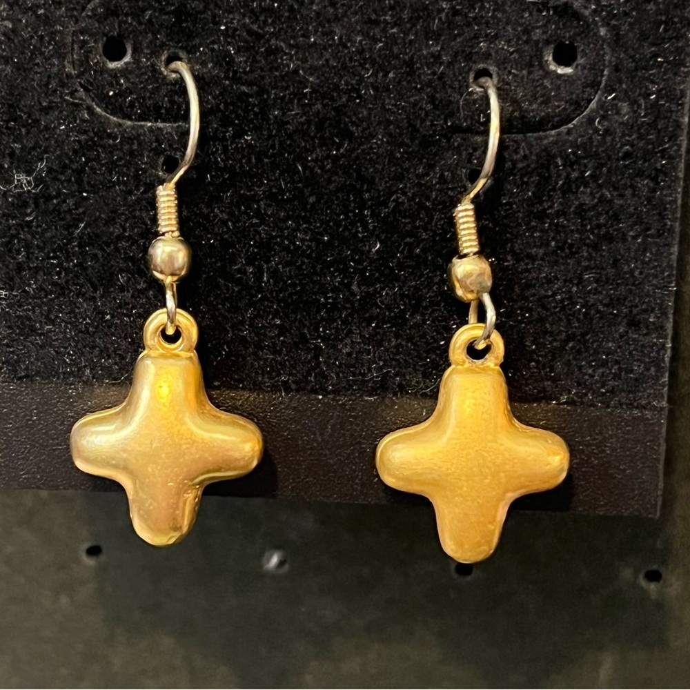 Gold Plus Sign Earrings